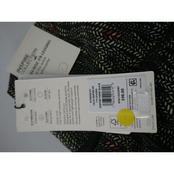 CALIA Women's Inspire High Rise 7/8 Leggings - Serpent Print & Black XS - Picture 6 of 7